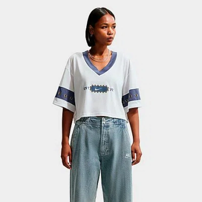 Nike Women's Sportswear Cropped Jersey Top In Gray