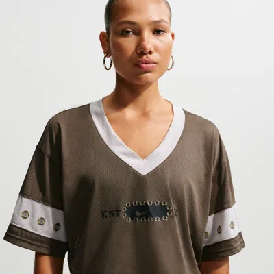 Nike Women's  Sportswear Cropped Jersey Top In Brown