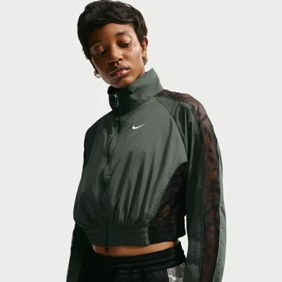 Nike Women's  Sportswear Cropped Lace Track Jacket In Green
