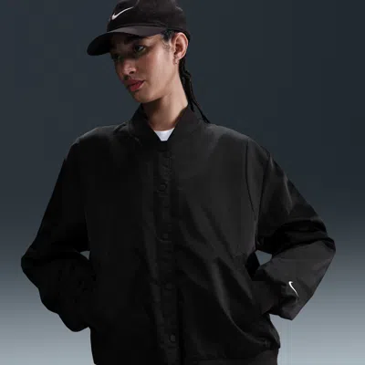 Nike Women's  Sportswear Destroyer Oversized Woven Jacket In Black