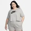 Nike Women's  Sportswear Essential Cropped Logo T-shirt (plus Size) In Grey