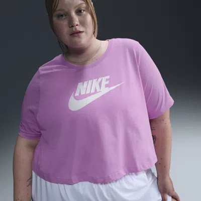 Nike Women's  Sportswear Essential Cropped Logo T-shirt (plus Size) In Pink