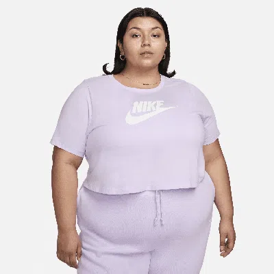 Nike Women's  Sportswear Essential Cropped Logo T-shirt (plus Size) In Purple