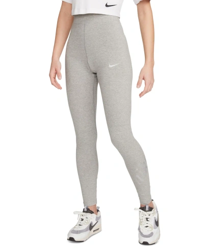 Nike Women's Sportswear Essential High-rise Full-length Leggings In Dark Grey Heather