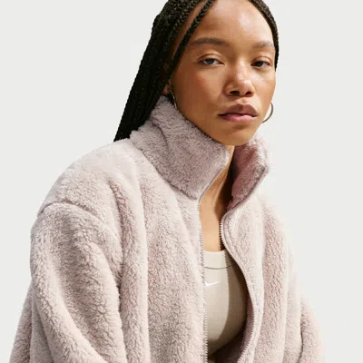 Nike Women's  Sportswear Essential High-pile Fleece Jacket In Neutral