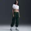 Nike Women's  Sportswear Essential Mid-rise Oversized Woven Jogger Pants In Gorge Green/sail