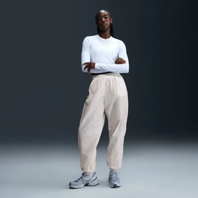 Nike Women's  Sportswear Essential Mid-rise Oversized Woven Jogger Pants In White
