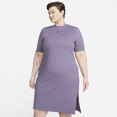 Nike Women's  Sportswear Essential Midi Dress (plus Size) In Purple
