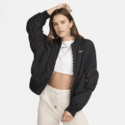 Nike Women's  Sportswear Essential Oversized Bomber Jacket In Black