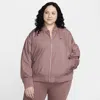 Nike Women's  Sportswear Essential Oversized Bomber Jacket (plus Size) In Purple