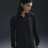 Nike Women's  Sportswear Essential Oversized Long-sleeve Polo In Black