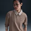 Nike Women's  Sportswear Essential Oversized Long-sleeve Polo In Brown