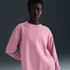 Nike Sportswear Essential Oversize Long Sleeve Cotton T-shirt In Pink