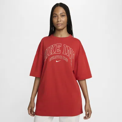 Nike Women's  Sportswear Essential Oversized T-shirt In Red