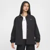 Nike Women's  Sportswear Essential Oversized Uv Woven Coaches' Jacket In Black