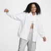 Nike Women's  Sportswear Essential Oversized Uv Woven Coaches' Jacket In Black/white