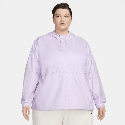 Nike Women's  Sportswear Essential Repel Woven Jacket (plus Size) In Purple