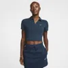 Nike Women's  Sportswear Essential Short-sleeve Polo Top In Blue