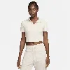 Nike Women's  Sportswear Essential Short-sleeve Polo Top In Lt Orewood Brn,sail