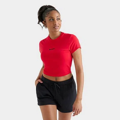Nike Women's Sportswear Essential Slim Crop T-shirt In University Red