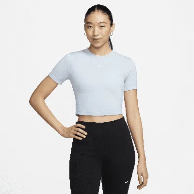Nike Women's  Sportswear Essential Slim Cropped T-shirt In Blue