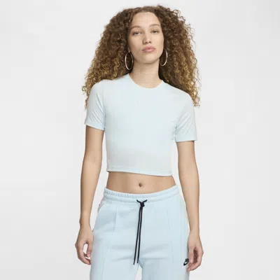 Nike Women's  Sportswear Essential Slim Cropped T-shirt In Blue