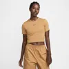 Nike Women's  Sportswear Essential Slim Cropped T-shirt In Brown