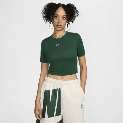 Nike Women's  Sportswear Essential Slim Cropped T-shirt In Green