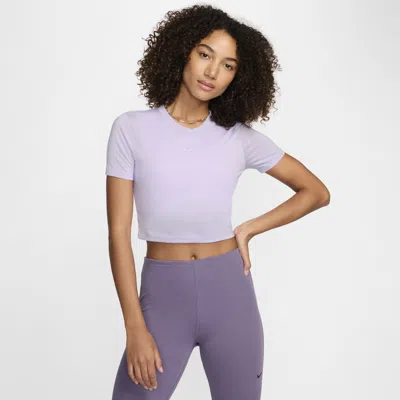 Nike Women's  Sportswear Essential Slim Cropped T-shirt In Purple