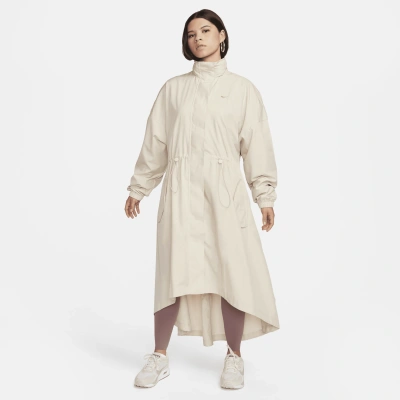 Nike Essential Longline Trench Coat In Brown