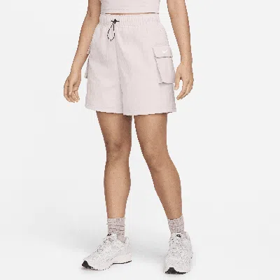 Nike Women's  Sportswear Essential Woven High-rise Shorts In Purple