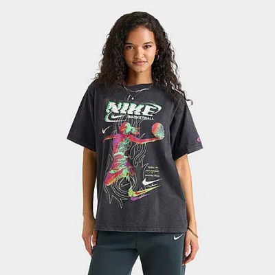 Nike Women's Sportswear Essentials Glitch T-shirt In Black