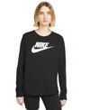 Nike Women's  Sportswear Essentials Long-sleeve Logo T-shirt In Black,whit