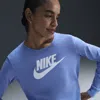 Nike Women's  Sportswear Essentials Long-sleeve Logo T-shirt In Blue