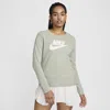 Nike Women's  Sportswear Essentials Long-sleeve Logo T-shirt In Jdhrzn,whi