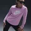 Nike Women's  Sportswear Essentials Long-sleeve Logo T-shirt In Pink