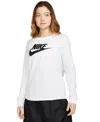 Nike Women's Sportswear Essentials Long-sleeve Logo T-shirt In White