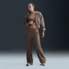 Nike Sportswear Everything Wovens Mid-rise Open-hem Pants In Brown