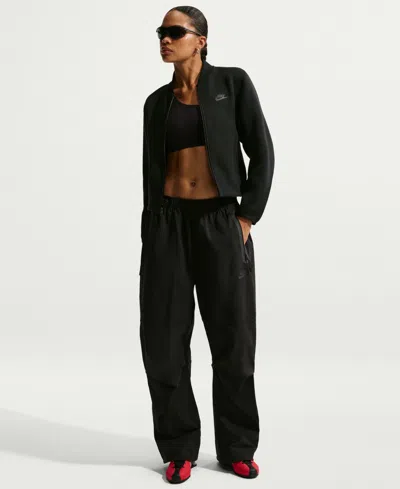Nike Women's Sportswear Front-zip Tech Fleece Jacket In Black