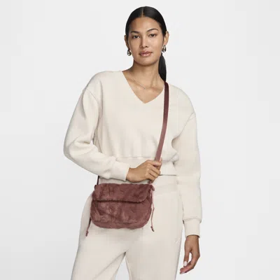 Nike Women's  Sportswear Futura 365 Faux Fur Crossbody Bag (1l) In Brown