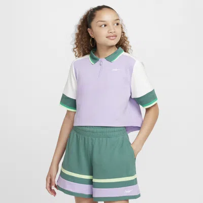 Nike Kids' Sportswear Quarter Zip Tennis Crop Pullover In Purple