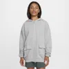 Nike Women's  Sportswear Girls' Dri-fit Oversized Fleece Hoodie In Grey