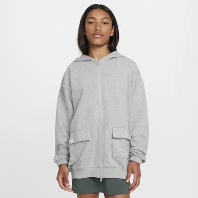 Nike Kids' Women's  Sportswear Girls' Dri-fit Oversized Fleece Hoodie In Grey