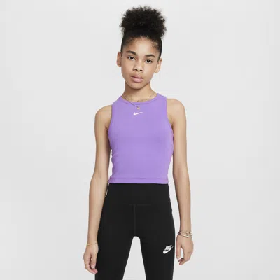 Nike Kids' Women's  Sportswear Girls' Ribbed Tank Top In Black Raspberry