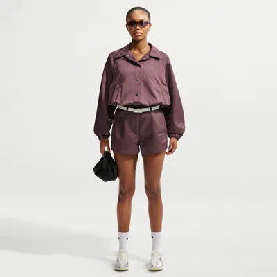 Nike Women's  Sportswear High-waisted Satin Hot Shorts In Purple