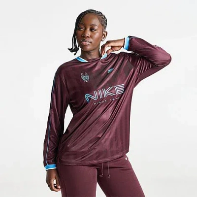 Nike Women's Sportswear Long-sleeve Jersey Top In Brown