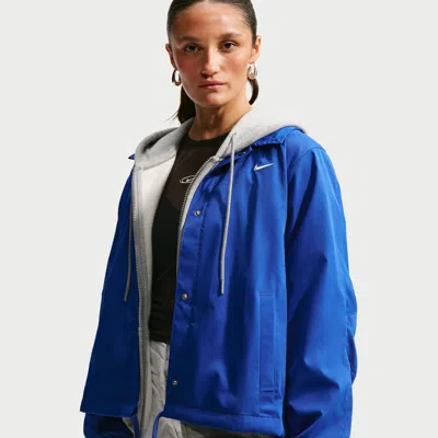 Nike Women's  Sportswear Loose Coaches Jacket In Blue