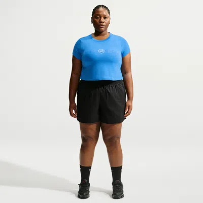 Nike Women's  Sportswear Loose High-waisted Lightweight Ripstop Shorts (plus Size) In Black
