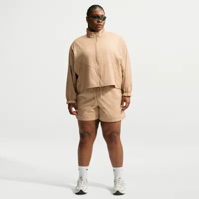 Nike Women's  Sportswear Loose High-waisted Lightweight Ripstop Shorts (plus Size) In Brown