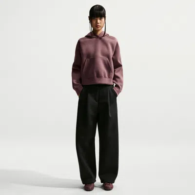Nike Women's  Sportswear Loose Mid-rise Fleece Trousers In Black